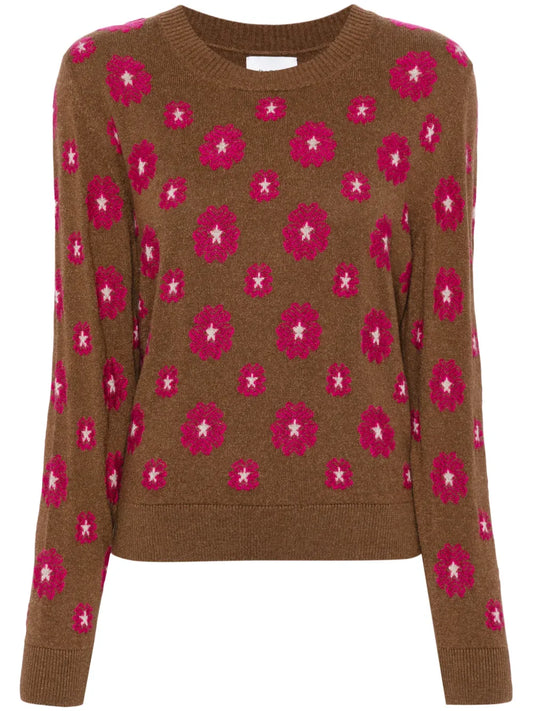 Floral-Intarsia Crew-Neck Jumper
