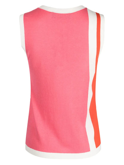 Stripe-Detail Sleeveless Top