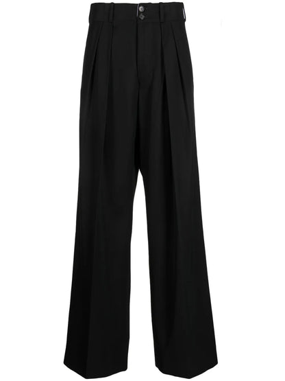 Pleated Wide-Leg Trousers