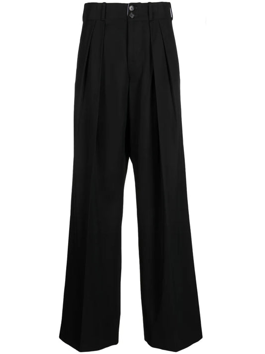 Pleated Wide-Leg Trousers