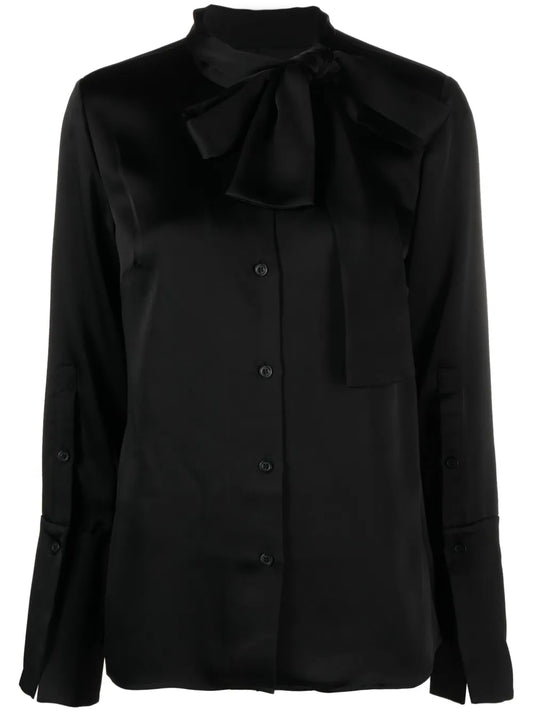 Candela Pussy-Bow Satin Shirt