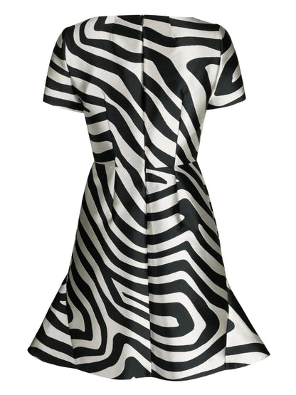 Zebra-Print Jacquard Mini Dress