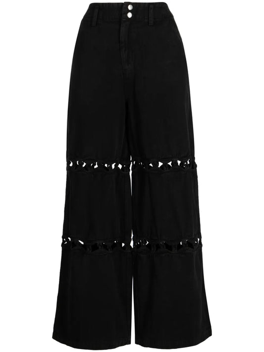 Luz Cut-Out Wide-Leg Jeans