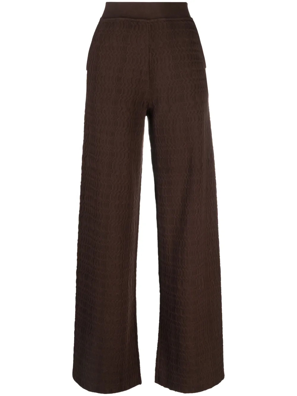 Patterned-Jacquard Cotton Flared Trousers