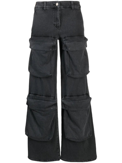 Logo-Patch Washed Cargo Jeans