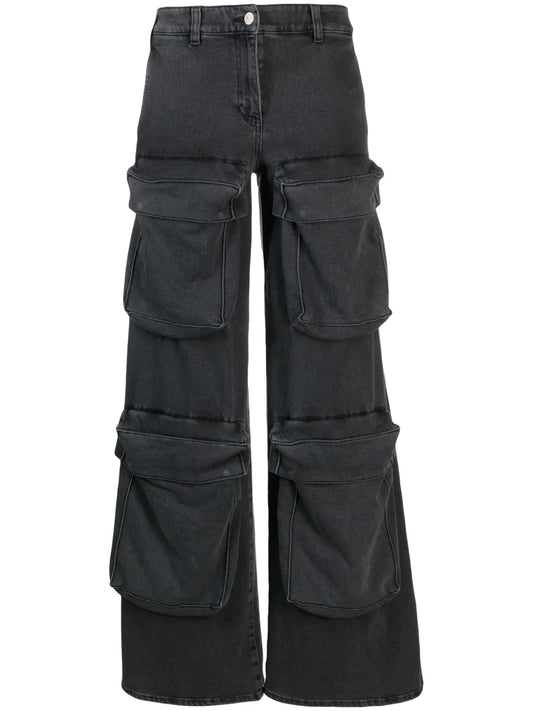 Logo-Patch Washed Cargo Jeans