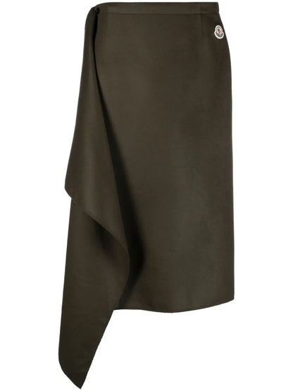 Wool-Cashmere Midi Wrap Skirt