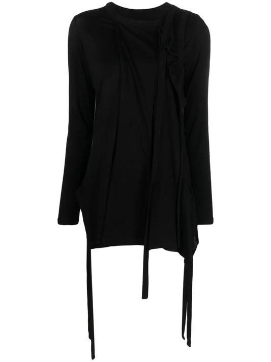 Strap-Detail Round-Neck Sweatshirt