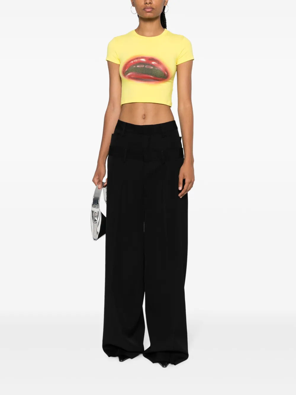 Layered Wide-Leg Virgin-Wool Trousers