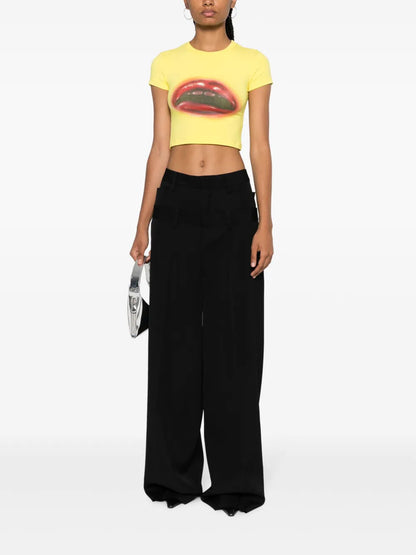Layered Wide-Leg Virgin-Wool Trousers