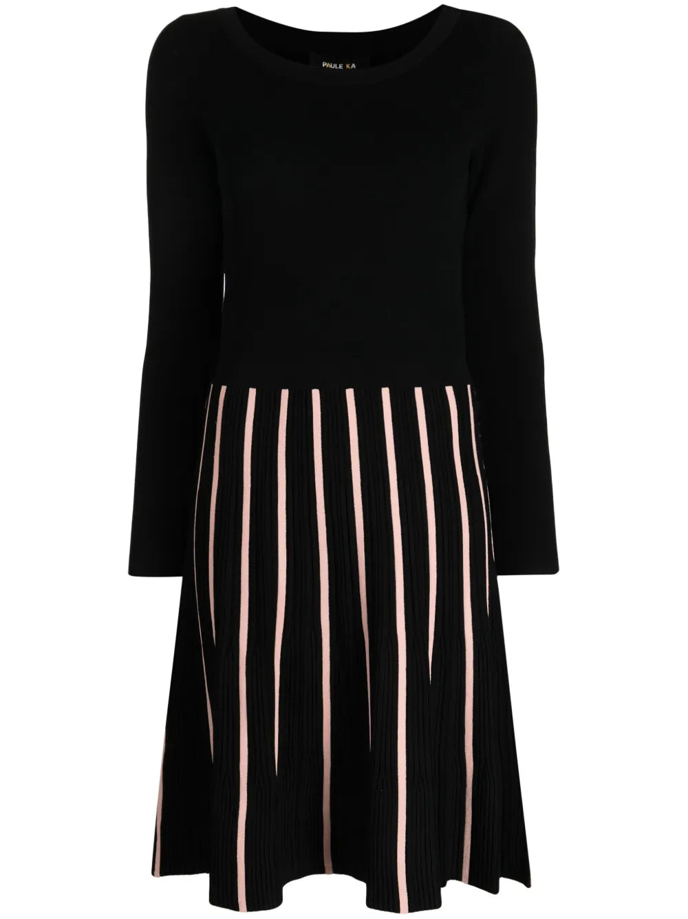 Pleated Long-Sleeved Dress