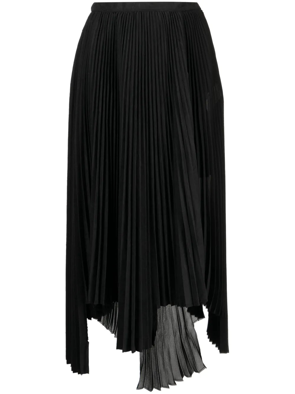 Pleated Handkerchief-Hem Skirt