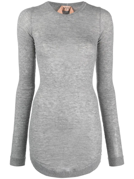 Semi-Sheer Mélange-Effect Jumper