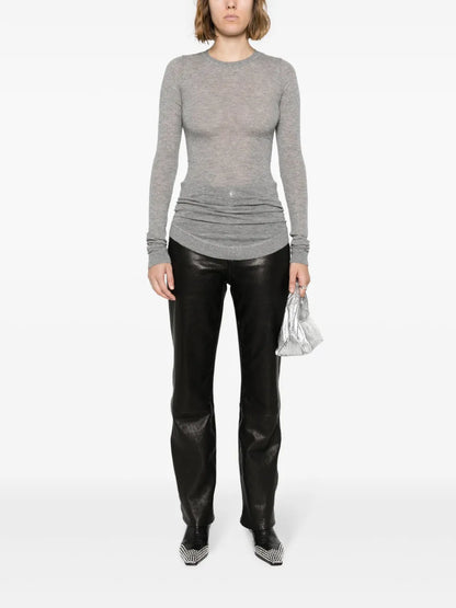 Semi-Sheer Mélange-Effect Jumper