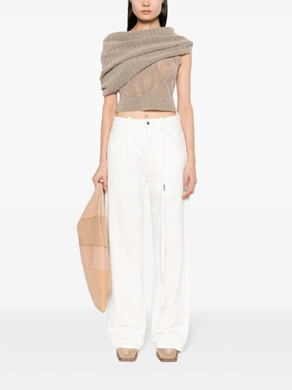 Wide-Leg Cotton Trousers