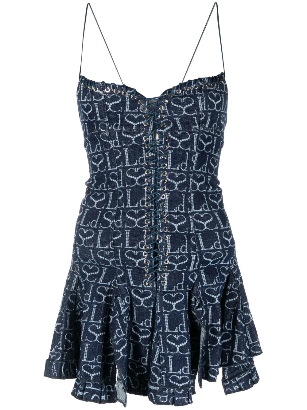 Logo-Print Denim Minidress