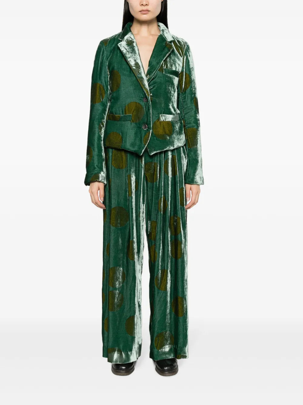 Pleat-Detail Wide-Leg Trousers