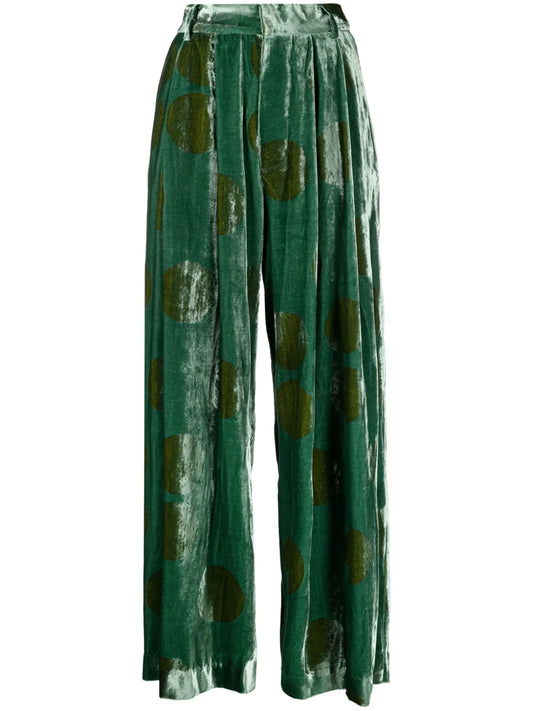 Pleat-Detail Wide-Leg Trousers