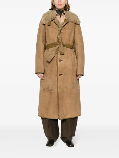 Belted Shearling Coat
