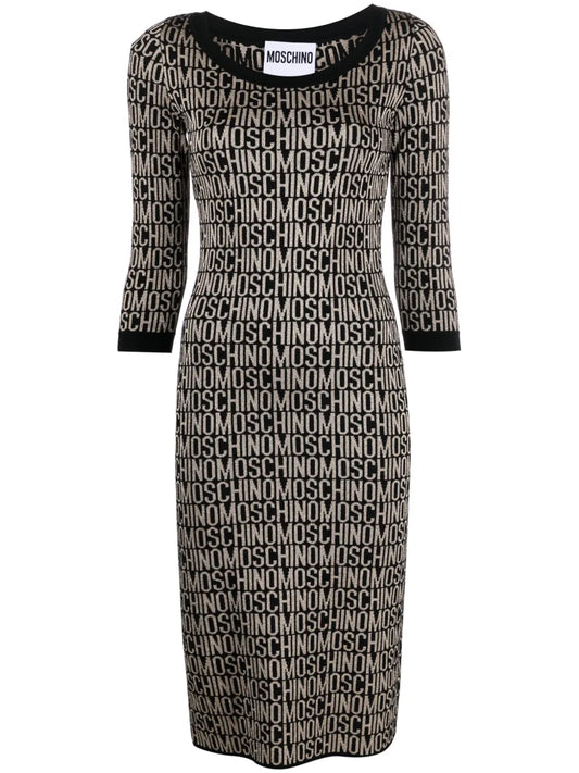 Logo-Jacquard Knitted Midi Dress
