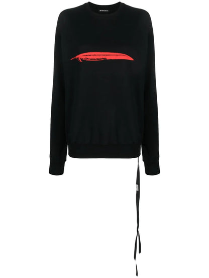 Feather-Print Cotton Sweatshirt