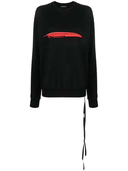 Feather-Print Cotton Sweatshirt