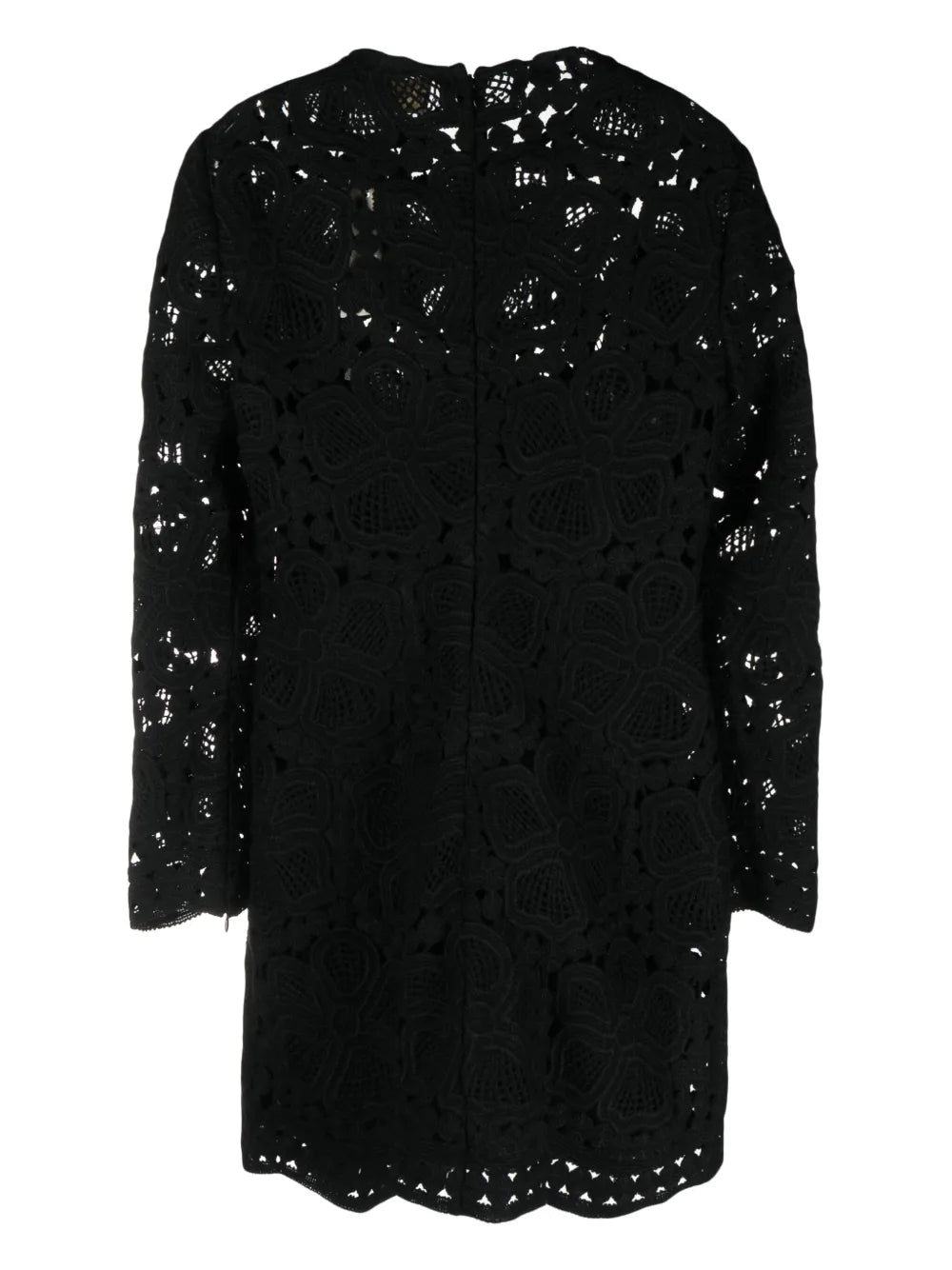 Floral-Macramé Weaved Minidress