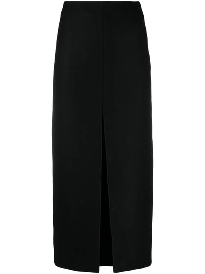 Virgin-Wool Pencil Midi Skirt
