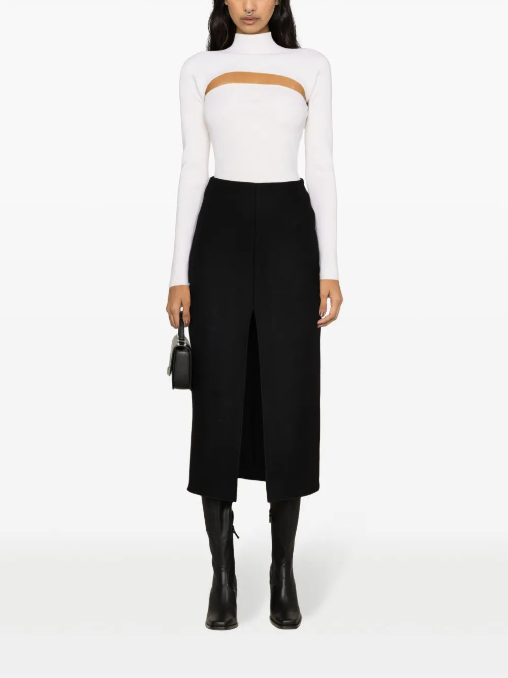 Virgin-Wool Pencil Midi Skirt