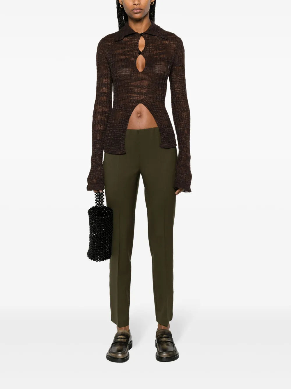 Darted Cropped Trousers