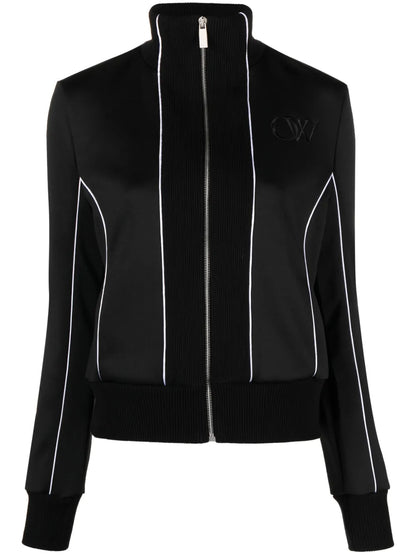Contrast-Trim Stretch-Cotton Track Jacket