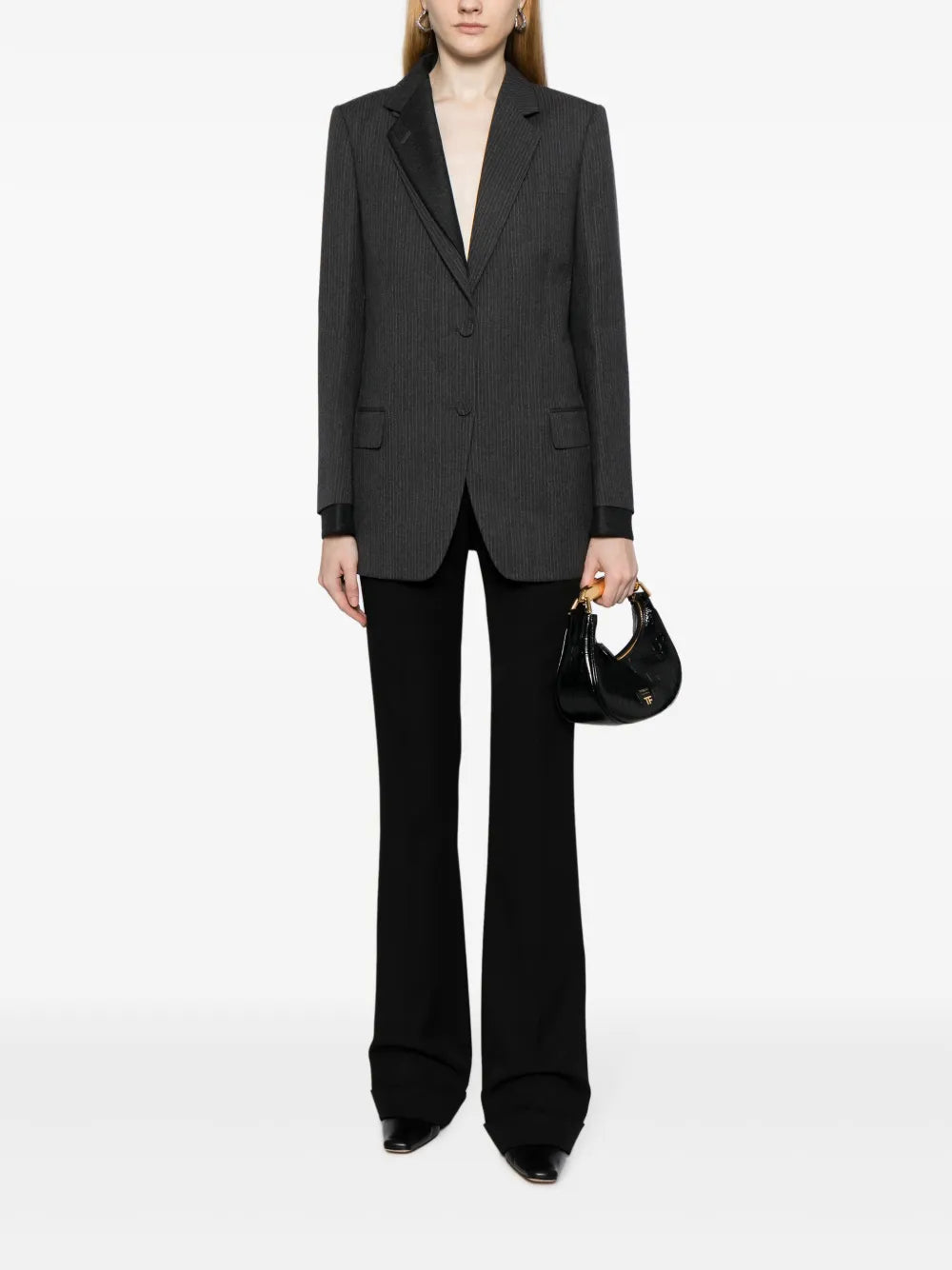 Pinstripe Wool Blazer