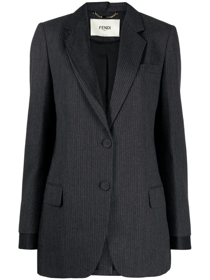 Pinstripe Wool Blazer