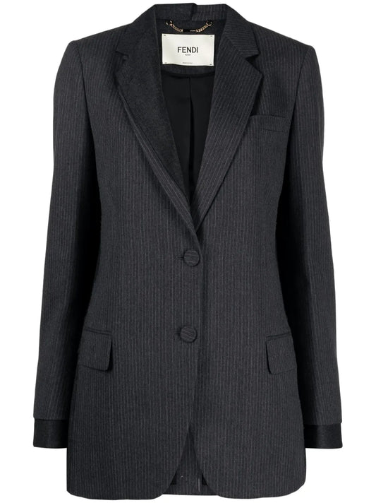 Pinstripe Wool Blazer