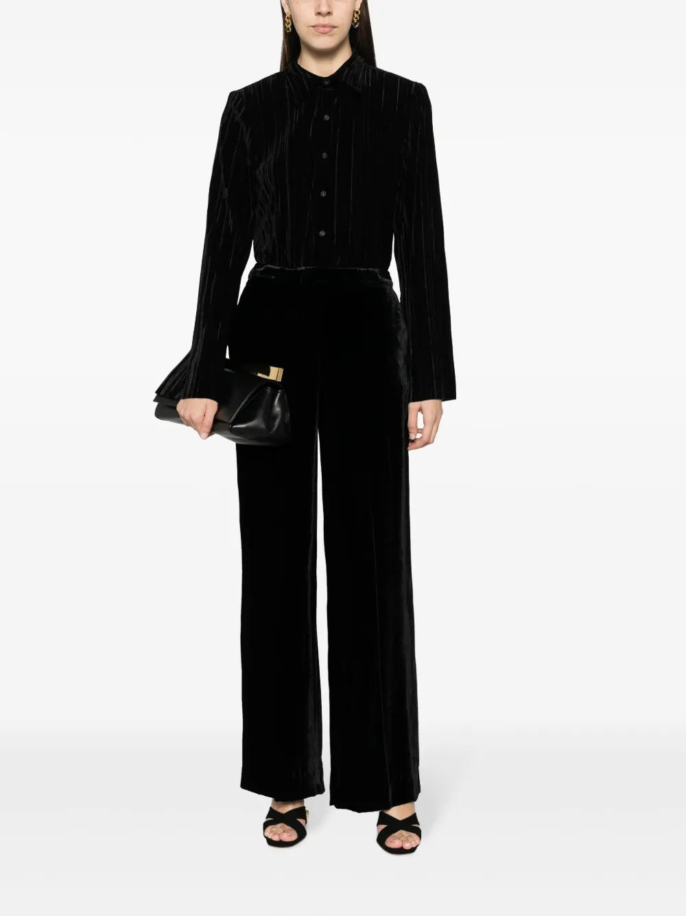 Straight-Leg Velvet Trousers
