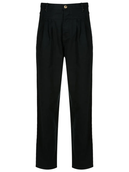 Pleat-Detail Cotton Trousers