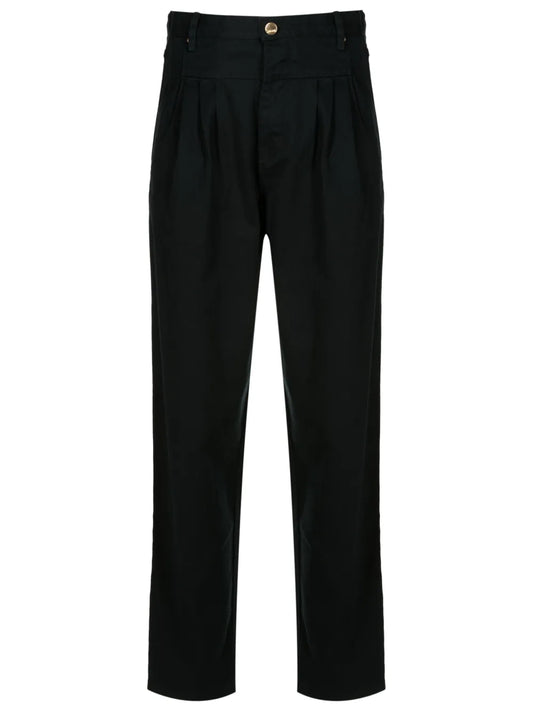 Pleat-Detail Cotton Trousers
