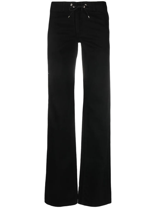 Eyelet-Embellished Straight-Leg Jeans