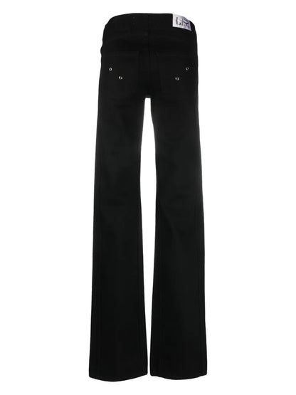 Eyelet-Embellished Straight-Leg Jeans