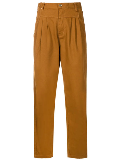 Pleat-Detail Cotton Trousers