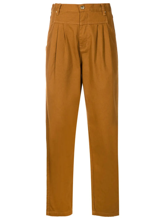 Pleat-Detail Cotton Trousers