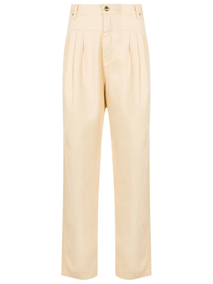 Pleat-Detail Cotton Trousers