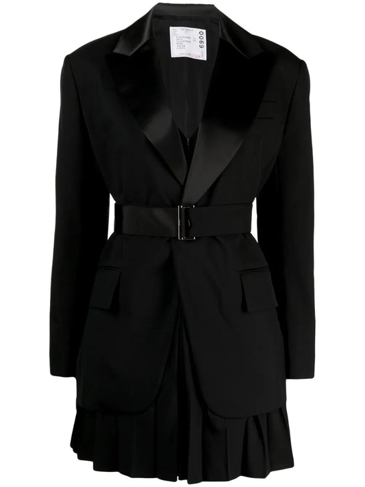 Layered Belted Single-Breasted Blazer