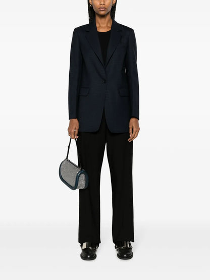 Stretch-Wool Houndstooth Blazer