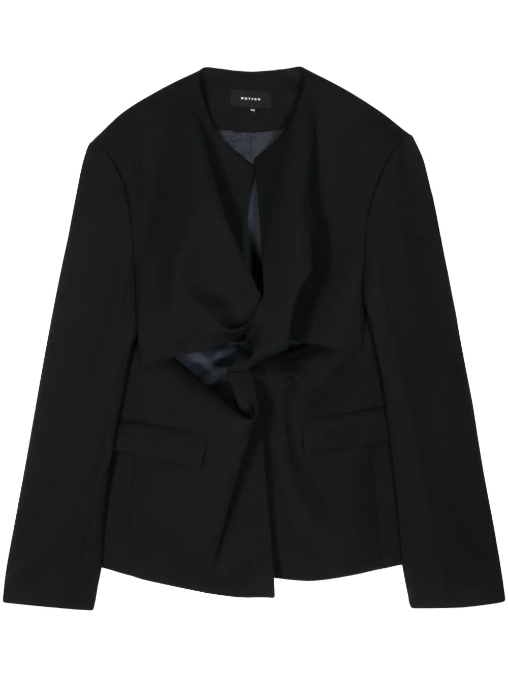 Collarless Virgin-Wool Blazer