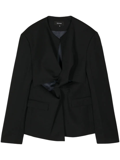 Collarless Virgin-Wool Blazer