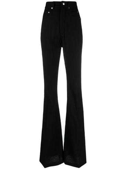 High-Waisted Flared Trousers
