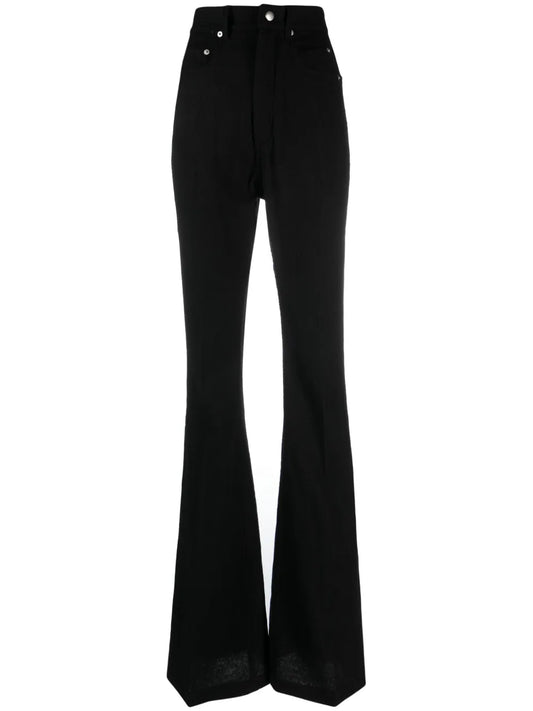High-Waisted Flared Trousers
