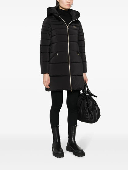 Logo-Print Hooded Padded Coat