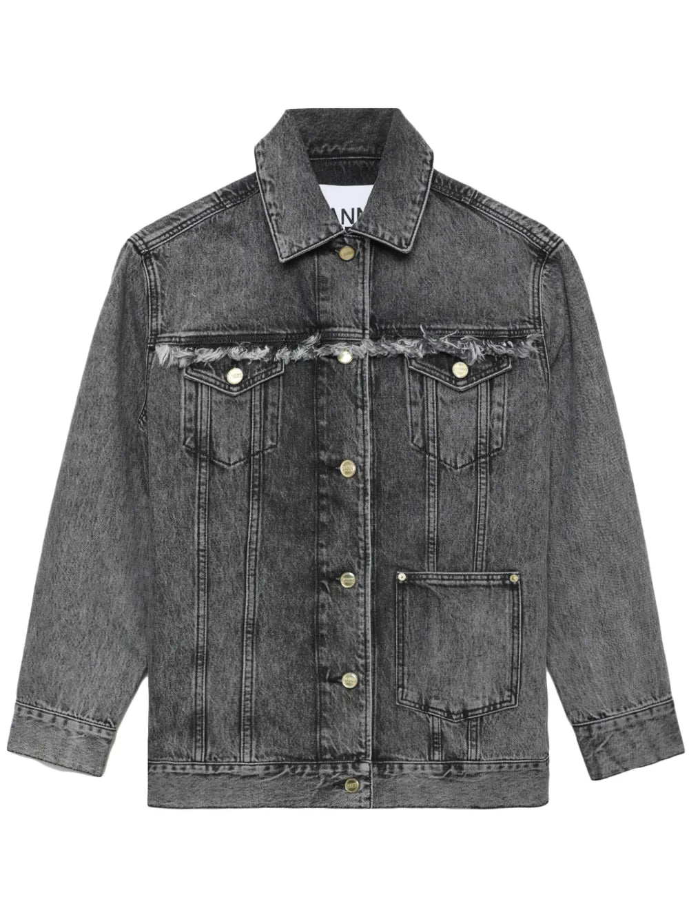 Frayed-Detail Washed Jacket